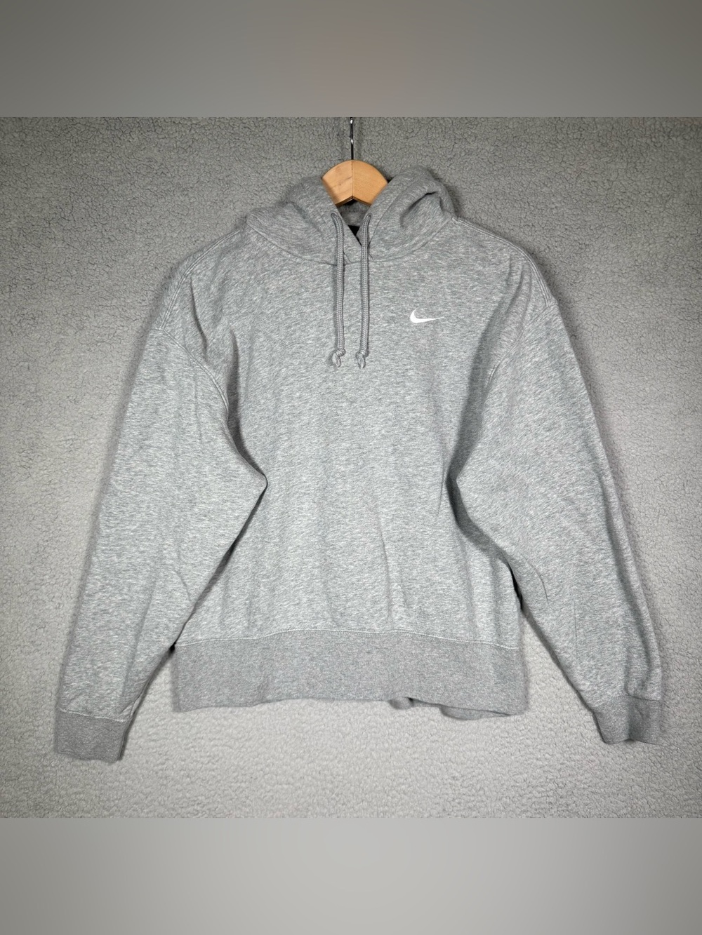 Nike Sportswear Gray Fleece Womens Oversized Pullover Hoodie Sz Small